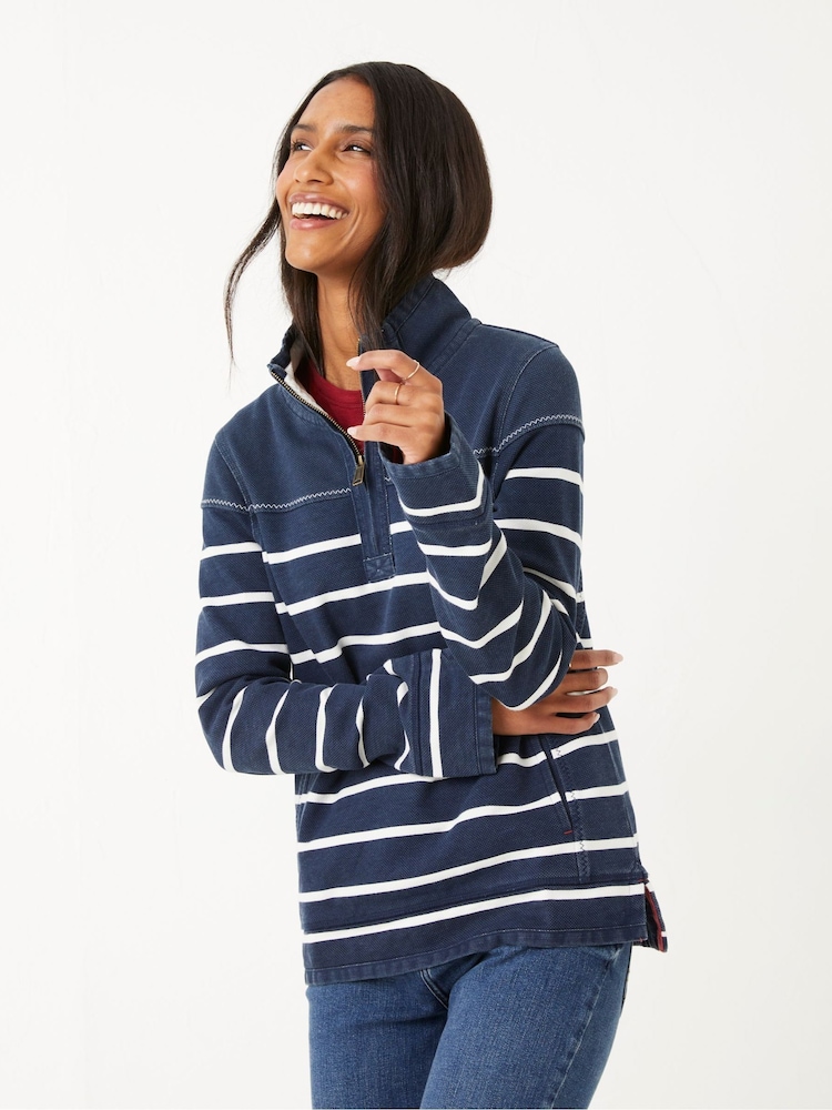 FatFace Blue Airlie Classic Breton Sweatshirt - Image 1 of 6