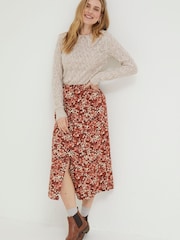 FatFace Brown Hayward Blush Midi Skirt - Image 3 of 4