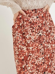 FatFace Brown Hayward Blush Midi Skirt - Image 4 of 4