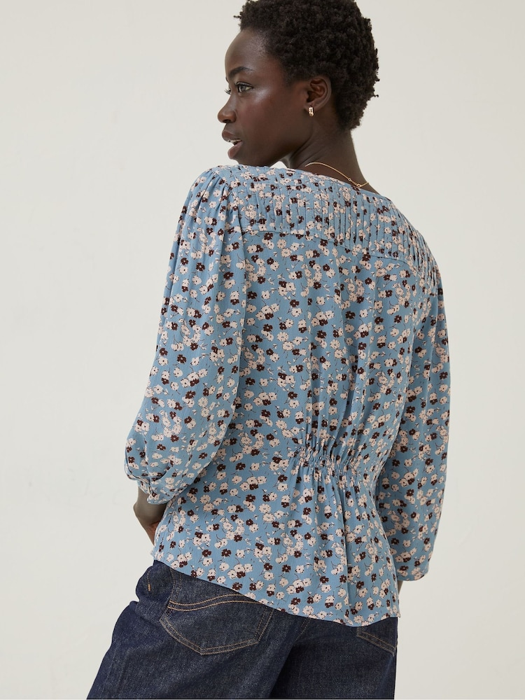 FatFace Blue Beatrice Tonal Floral Blouse - Image 2 of 5