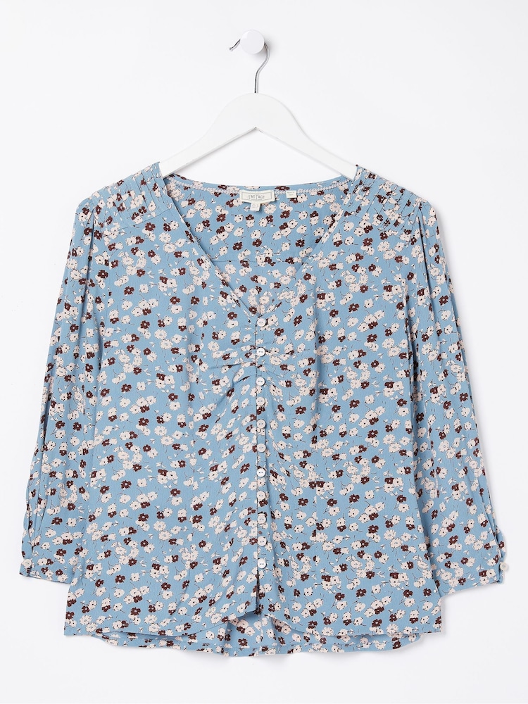 FatFace Blue Beatrice Tonal Floral Blouse - Image 5 of 5