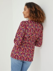 FatFace Red Frankie Retro Wrap Blouse - Image 2 of 5