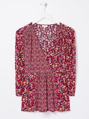 FatFace Red Frankie Retro Wrap Blouse - Image 5 of 5