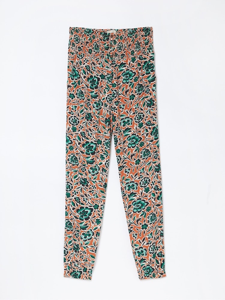 FatFace Orange Shirred Cuffed Sketched Trousers - Image 4 of 4