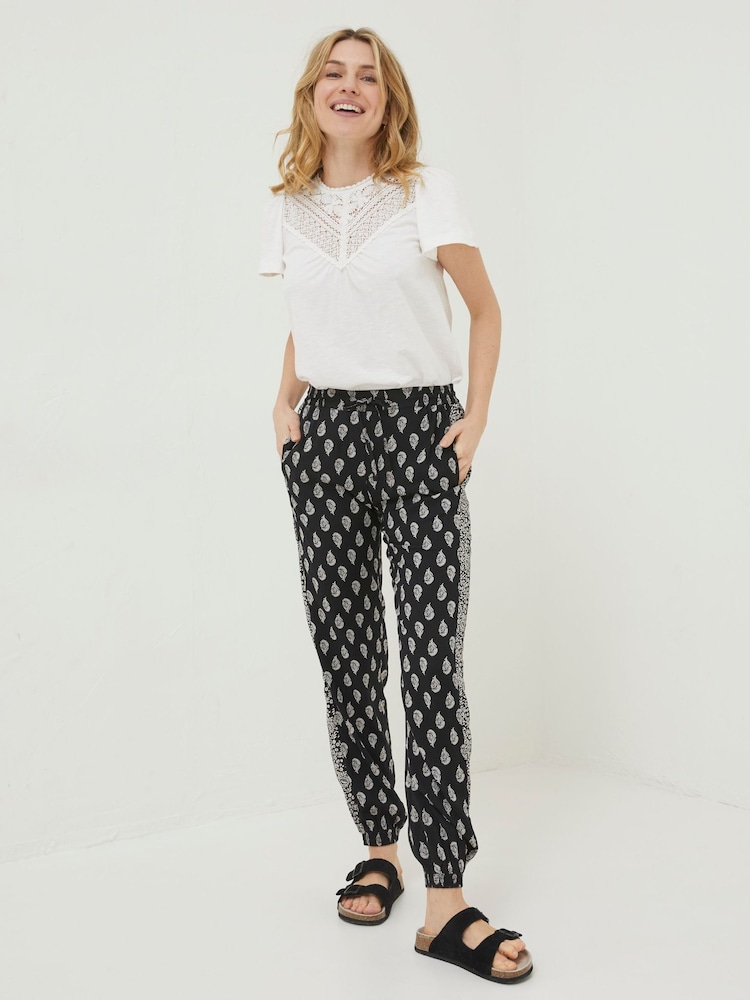 FatFace Black Lyme Batik Floral Trousers - Image 1 of 5