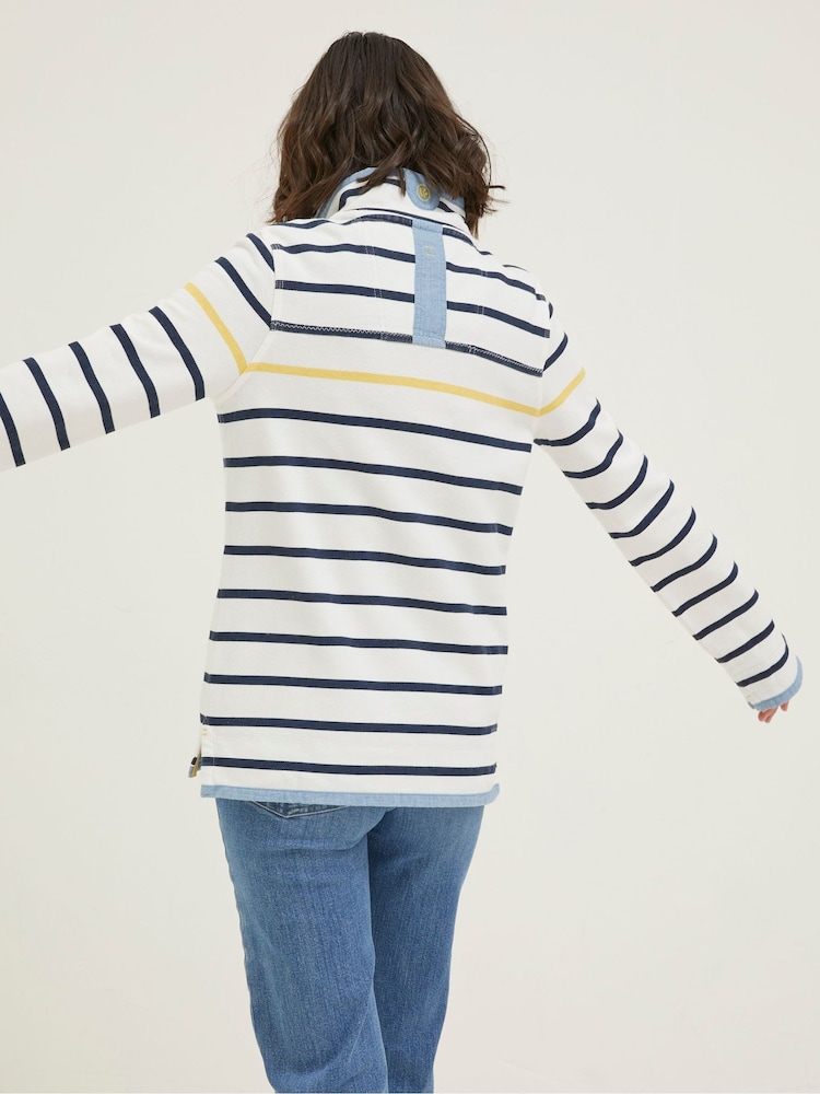 FatFace Natural Airlie Striped Sweatshirt - Image 2 of 6 FatFace Natural Airlie Striped Sweatshirt - Image 2 of 6