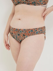 FatFace Orange Sketched Floral Bikini Bottoms - Image 3 of 4