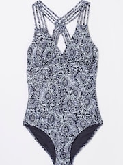 FatFace Blue Watercolour Batik Swimsuit - Image 5 of 5