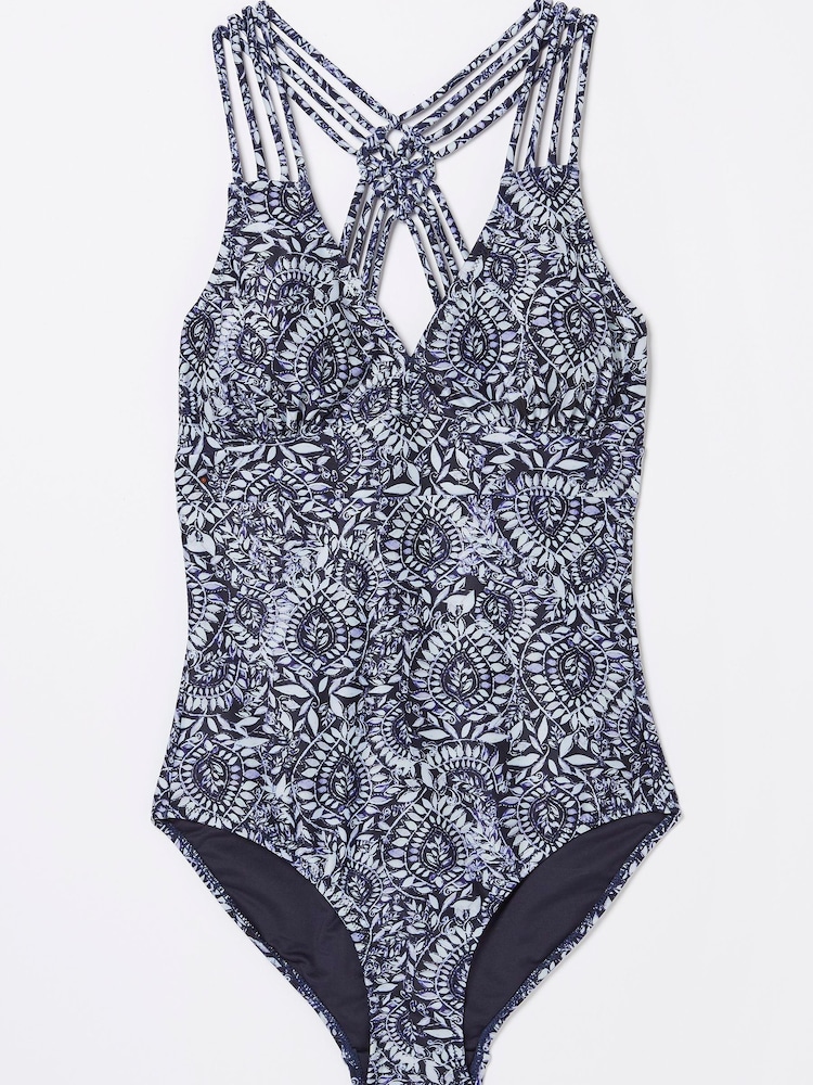 FatFace Blue Watercolour Batik Swimsuit - Image 5 of 5