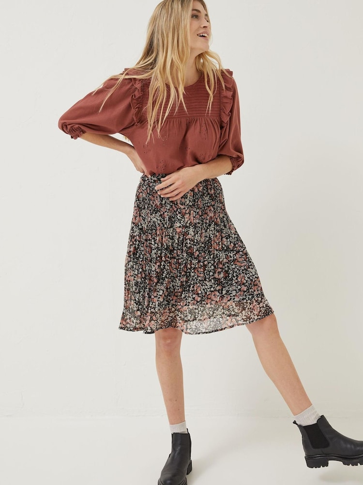 FatFace Black Blush Floral Kayleigh Skirt - Image 1 of 6
