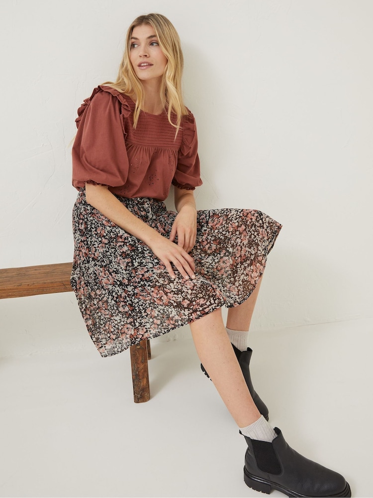 Jupe FatFace Kayleigh à fleurs blush - Image 5 de 5