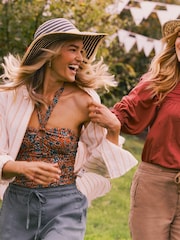 FatFace White Linen Blend Billie Shirt - Image 3 of 9