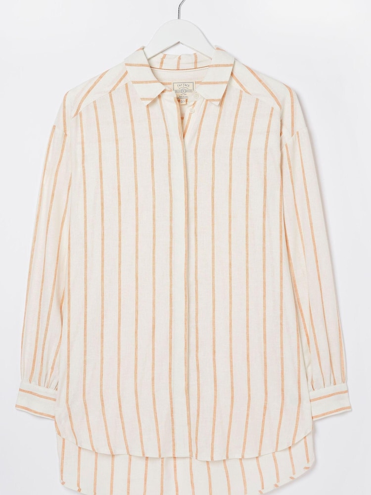 FatFace White Linen Blend Billie Shirt - Image 9 of 9