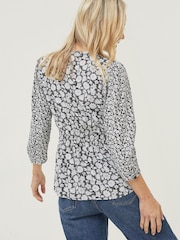 FatFace Black Springtime Frankie Wrap Blouse - Image 2 of 5