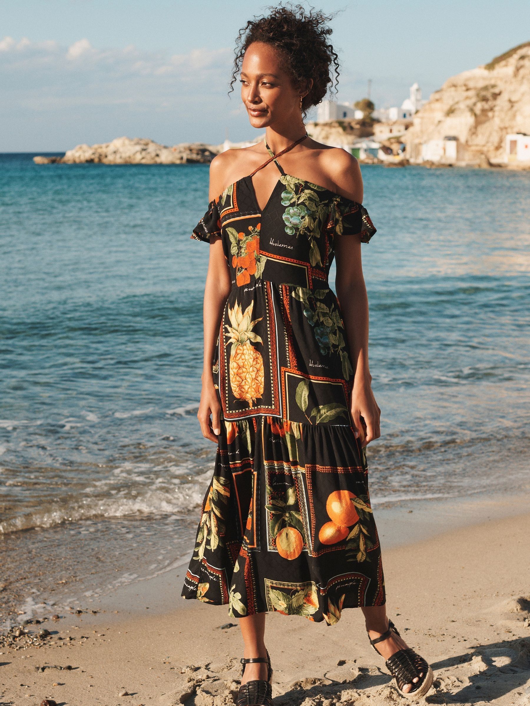 Halter off shoulder dress best sale