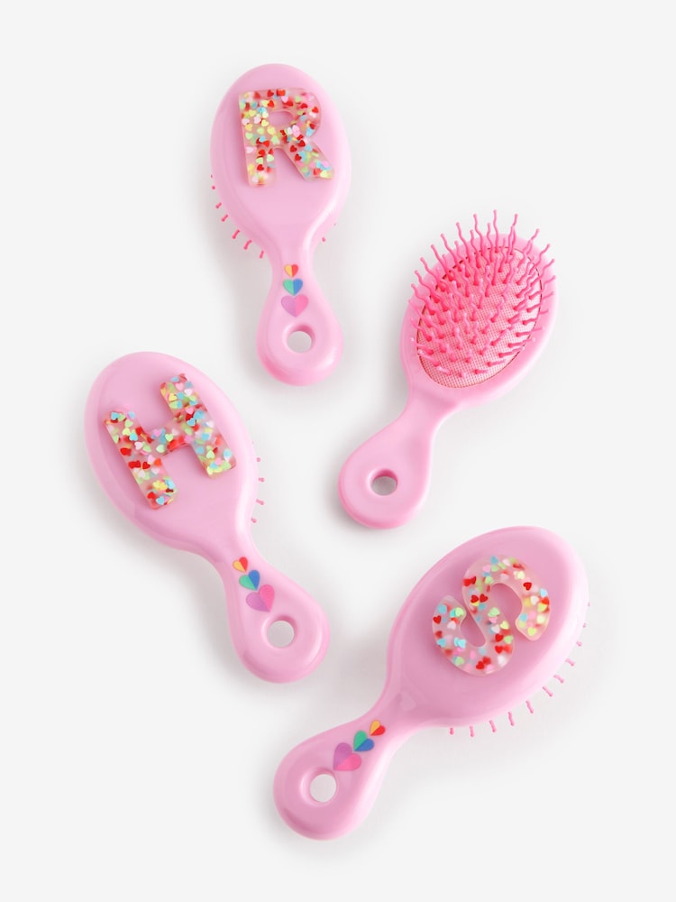Bright Pink L Initial Hairbrush - Image 2 of 3