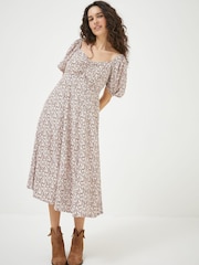FatFace Brown Meadow Spring Tania Midi Dress - Image 4 of 7