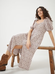 FatFace Brown Meadow Spring Tania Midi Dress - Image 6 of 7