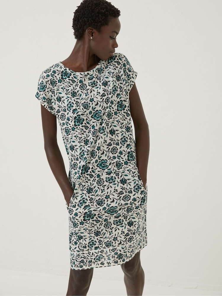 FatFace Natural Iris Sketched Jersey Dress - Image 1 of 5