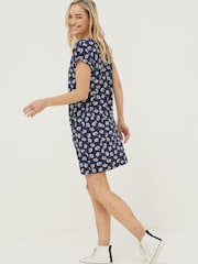 FatFace Blue Iris Daisy Jersey Dress - Image 2 of 4