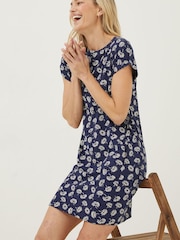FatFace Blue Iris Daisy Jersey Dress - Image 3 of 4