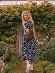 FatFace Blue Francis Daisy Midi Dress - Image 4 of 9