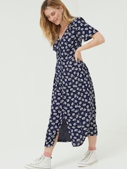 FatFace Blue Francis Daisy Midi Dress - Image 5 of 9