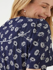 FatFace Blue Francis Daisy Midi Dress - Image 8 of 9