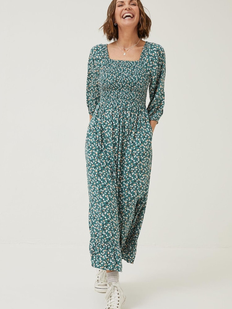 FatFace Green Midi Adele Dress - Image 1 of 5