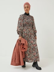 FatFace Fern Geblümtes Midikleid, Blush - Bild 1 von 6