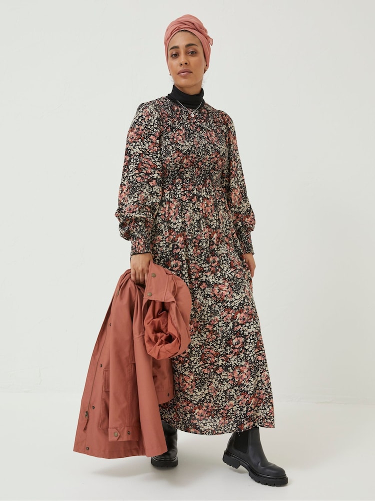 FatFace Fern Geblümtes Midikleid, Blush - Bild 1 von 6