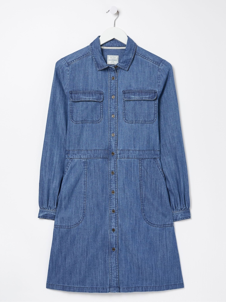 FatFace Blue Tabitha Denim Shirt Dress - Image 1 of 1 FatFace Blue Tabitha Denim Shirt Dress - Image 1 of 1