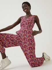 FatFace Red Aderyn Retro Ditsy Jumpsuit - Image 2 of 4