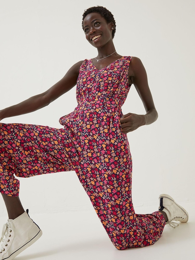 FatFace Red Aderyn Retro Ditsy Jumpsuit - Image 2 of 4