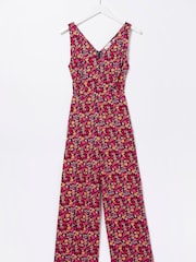 FatFace Red Aderyn Retro Ditsy Jumpsuit - Image 4 of 4