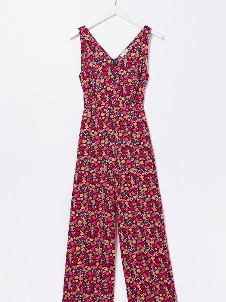 FatFace Red Aderyn Retro Ditsy Jumpsuit - Image 4 of 4