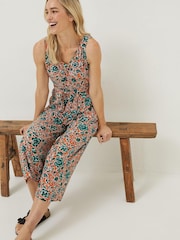 FatFace Orange Aderyn Sketched Jumpsuit - Image 3 of 4