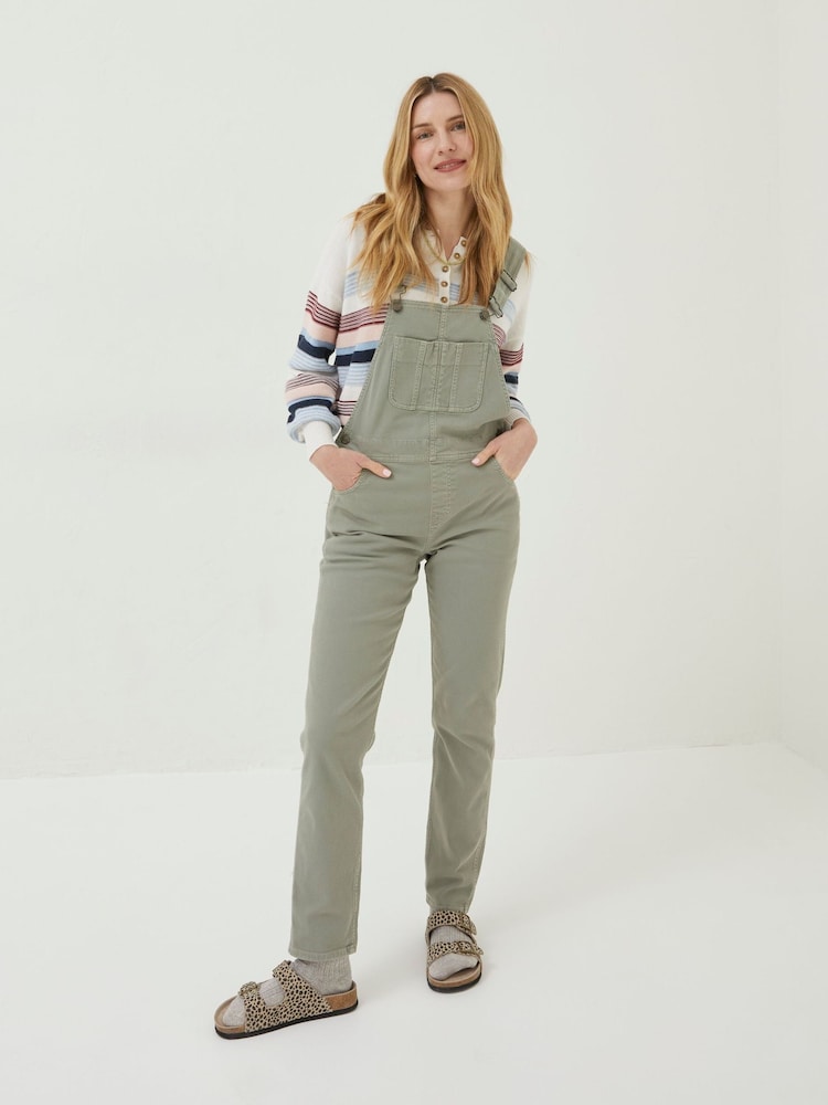 FatFace Green Lewes Canvas Dungarees - Image 1 of 6