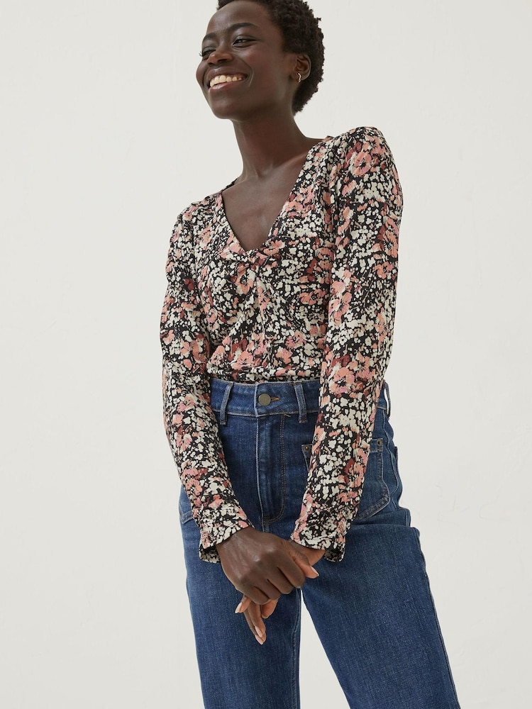 FatFace Rhian Top mit Blumenmuster, Zartrosa - Bild 1 von 4