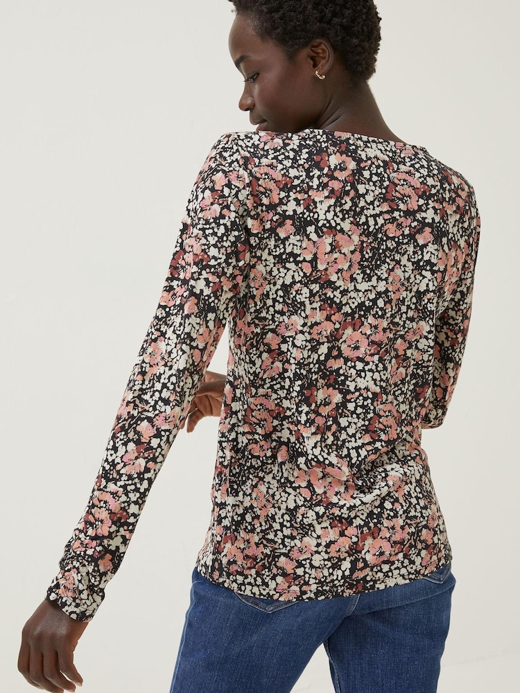 FatFace Rhian Top mit Blumenmuster, Zartrosa - Bild 2 von 4