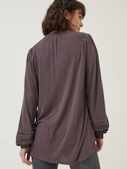 FatFace Purple Nina Notch Neck Tunic Top - Image 2 of 5