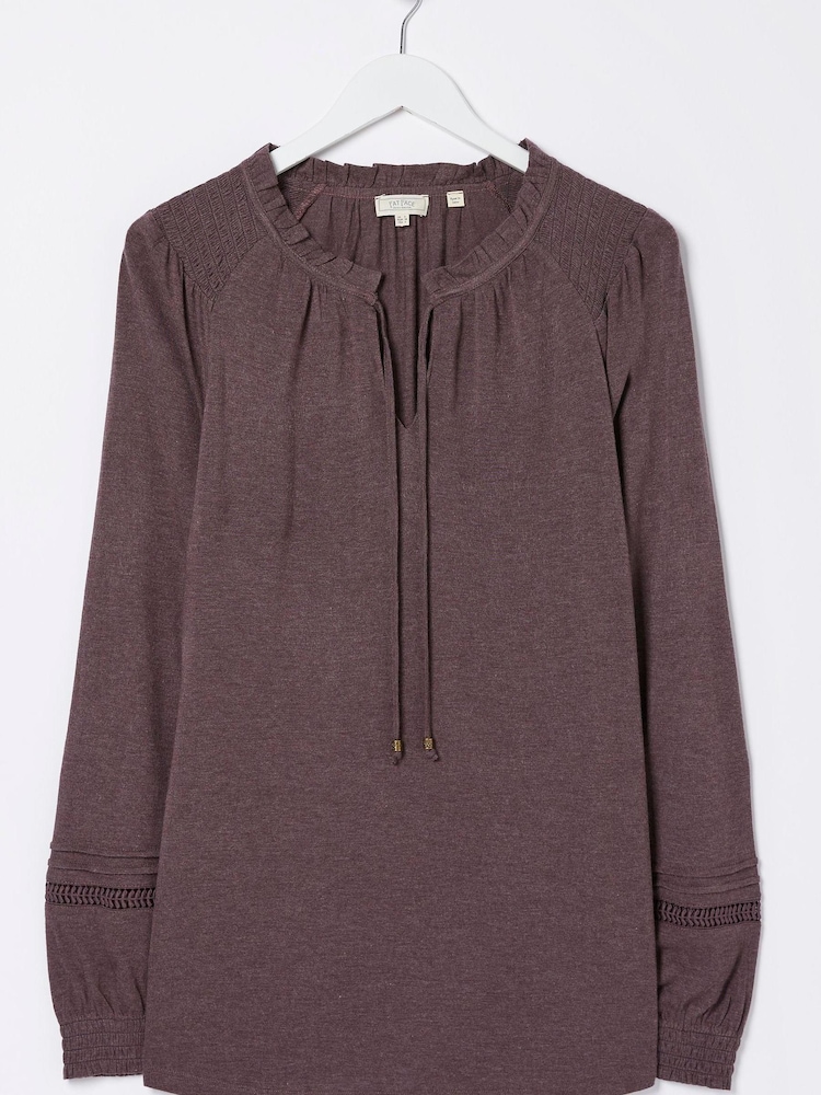 FatFace Purple Nina Notch Neck Tunic Top - Image 5 of 5 FatFace Purple Nina Notch Neck Tunic Top - Image 5 of 5