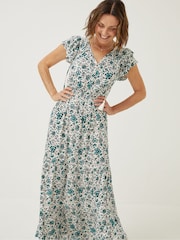FatFace Natural Stevie Sketched Maxi Dress - Image 6 of 9