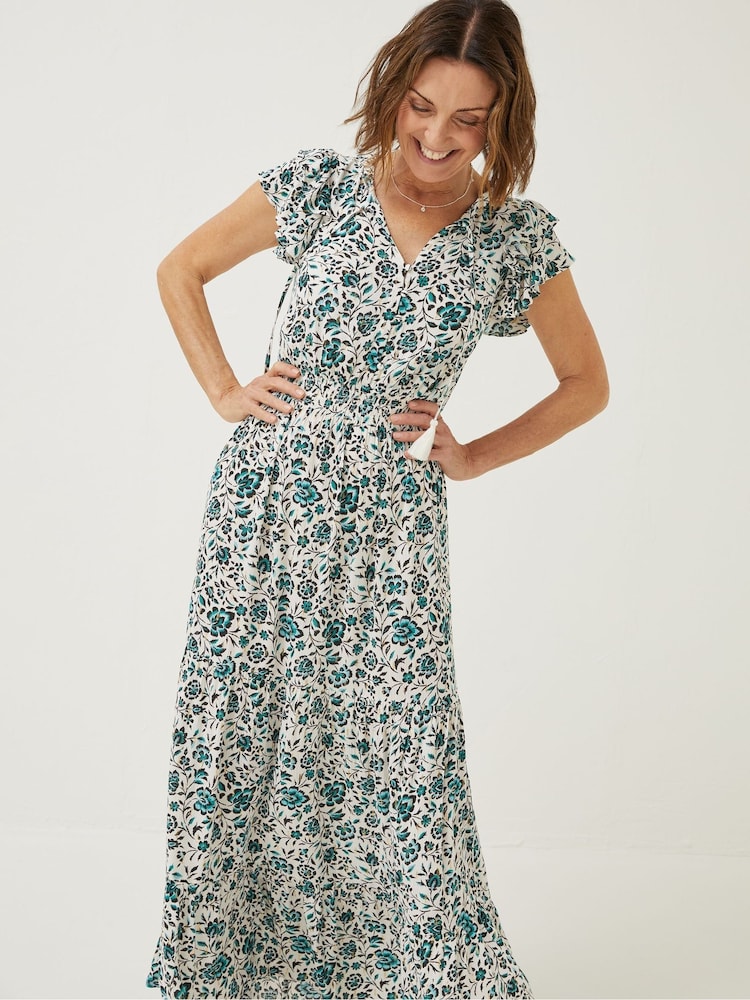 FatFace Natural Stevie Sketched Maxi Dress - Image 6 of 9