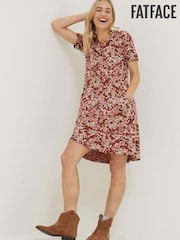 FatFace Brown Blush Simone Jersey Dress - Image 1 of 5