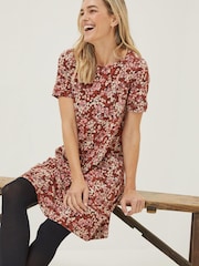 FatFace Brown Blush Simone Jersey Dress - Image 3 of 5