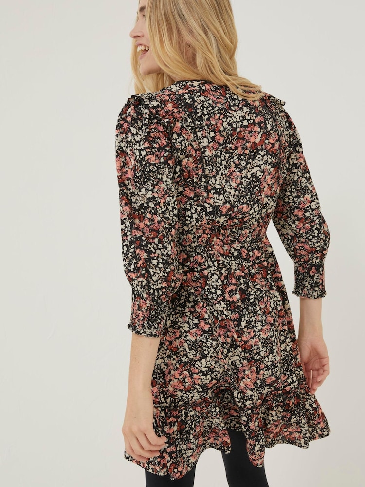 FatFace Black Porth Blush Floral Dress - Image 2 of 6