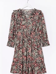 FatFace Black Porth Blush Floral Dress - Image 6 of 6