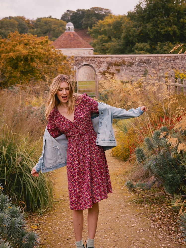 FatFace Red Maddox Retro Ditsy Dress - Image 1 of 6 FatFace Red Maddox Retro Ditsy Dress - Image 1 of 6