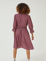 FatFace Red Maddox Retro Ditsy Dress - Image 3 of 6